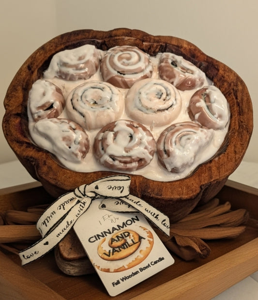 FALL WOODEN BOWL CANDLE