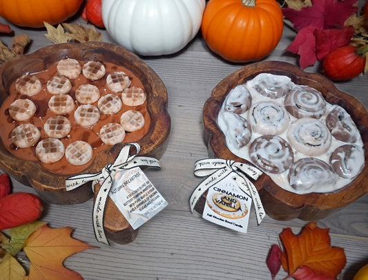 FALL WOODEN BOWL CANDLE